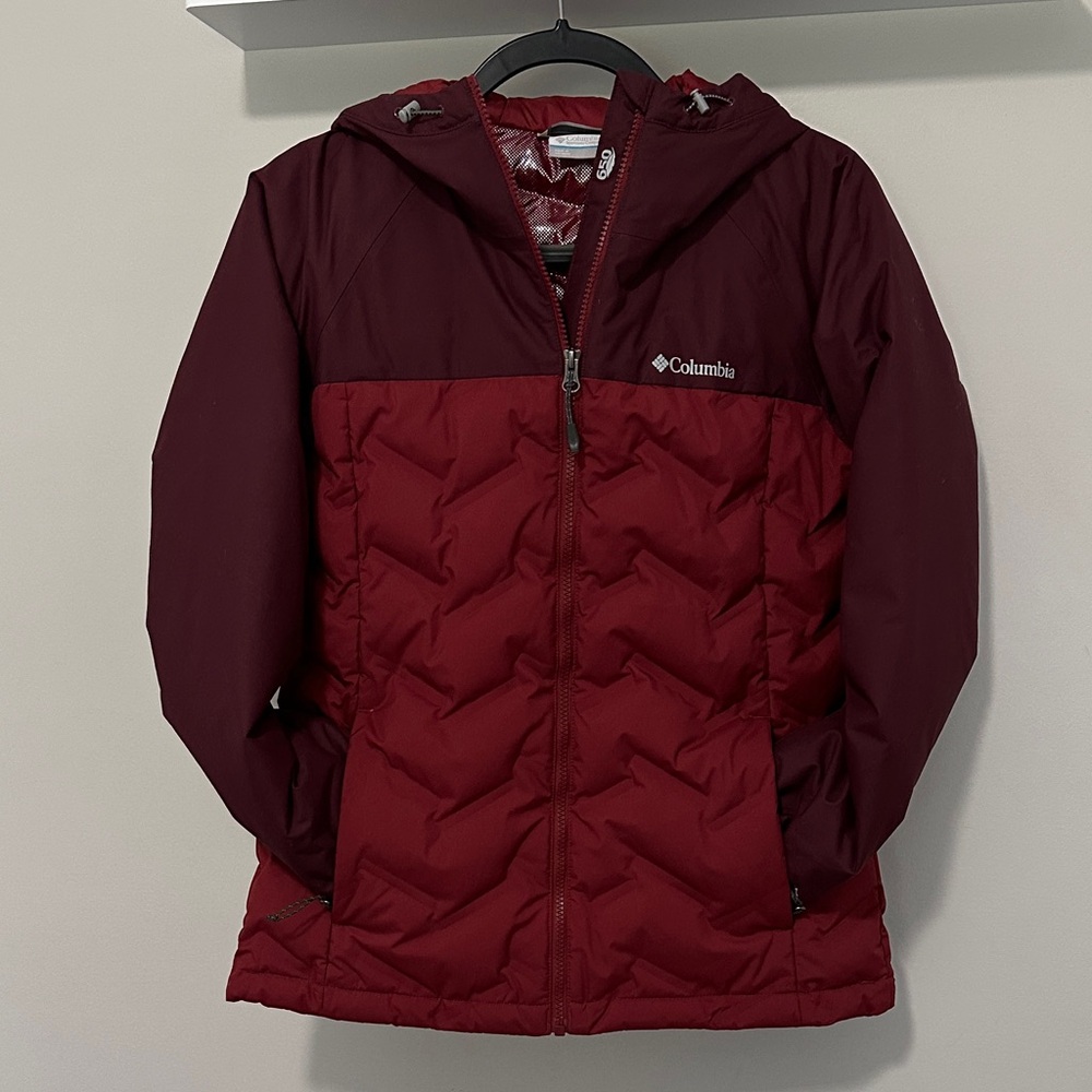 Columbia Maroon Hooded Puffer Jacket